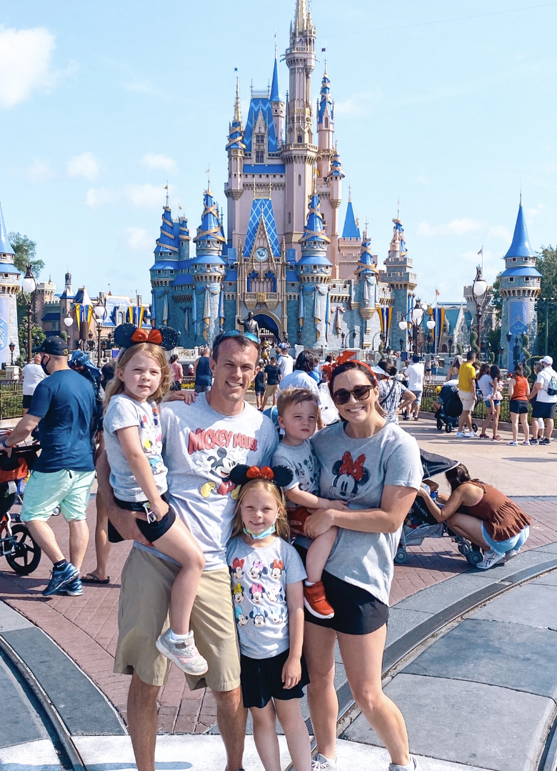 Disney cinderella castle family pic