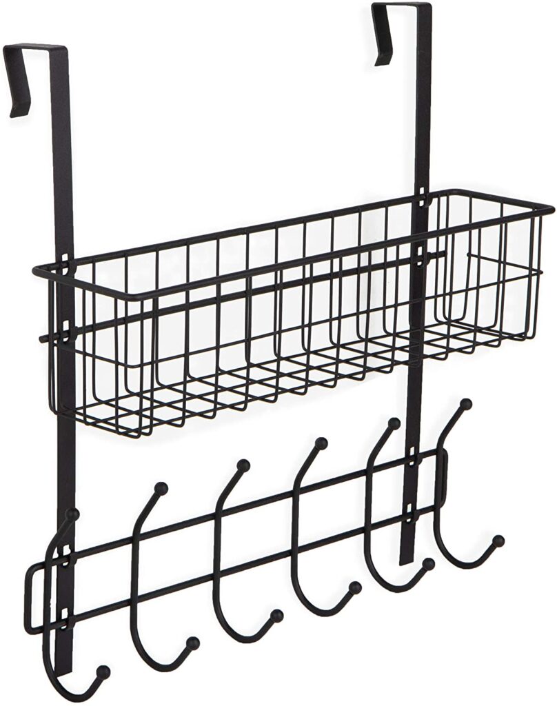 Wall35 Porta Over The Door Hook for Organization and Storage, Black ...